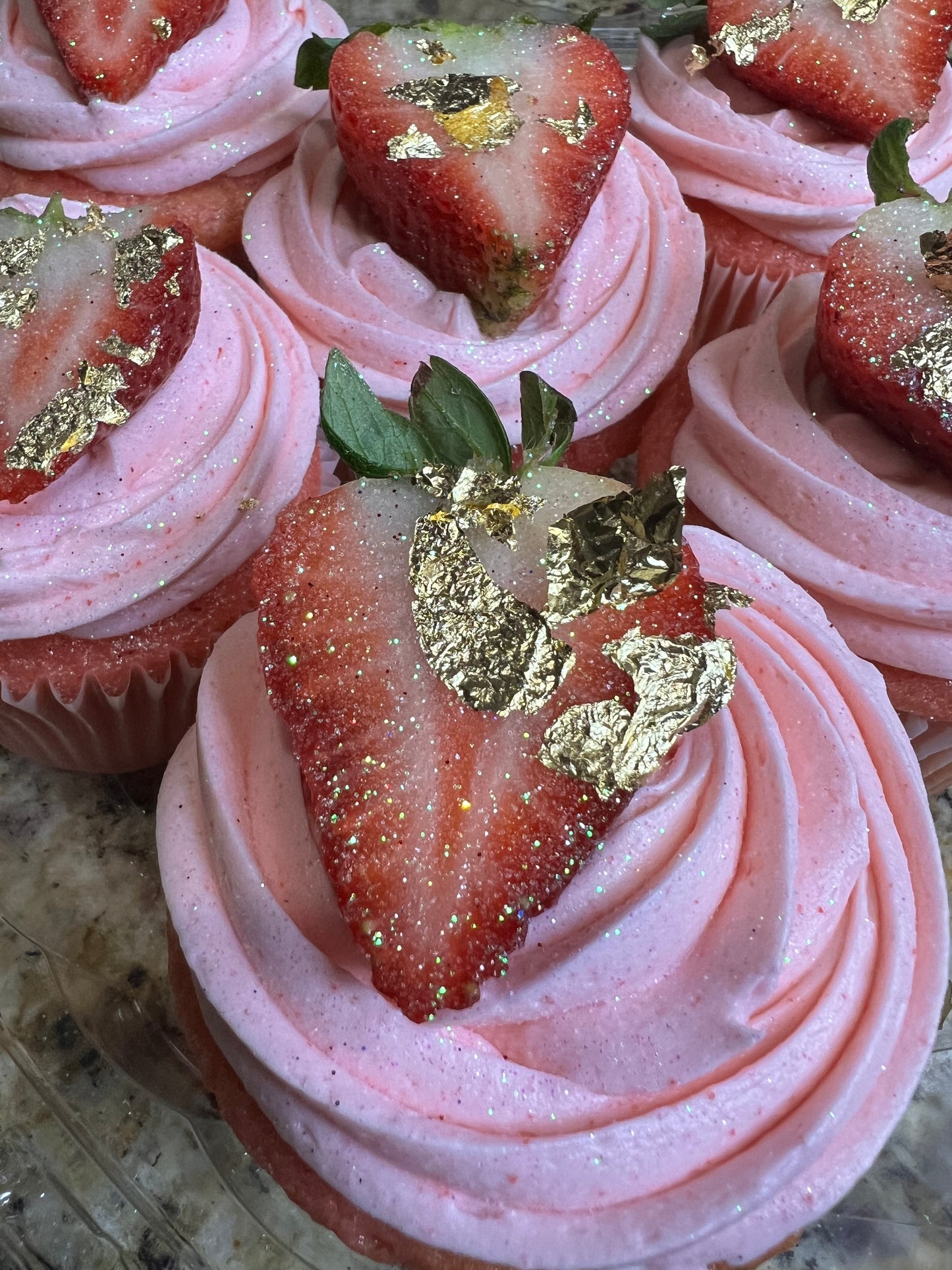 24K Strawberry Bliss Cupcake